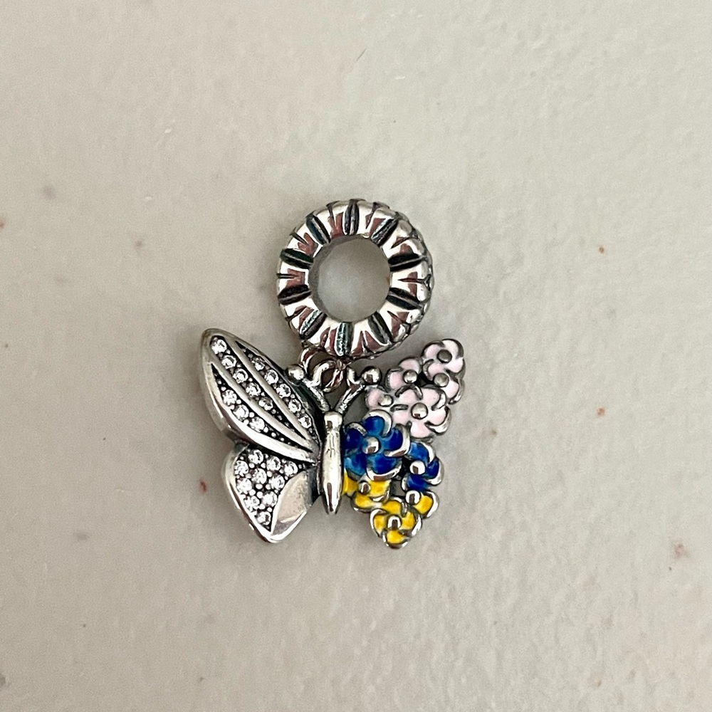 Floral Wing Butterfly Bracelet Charm